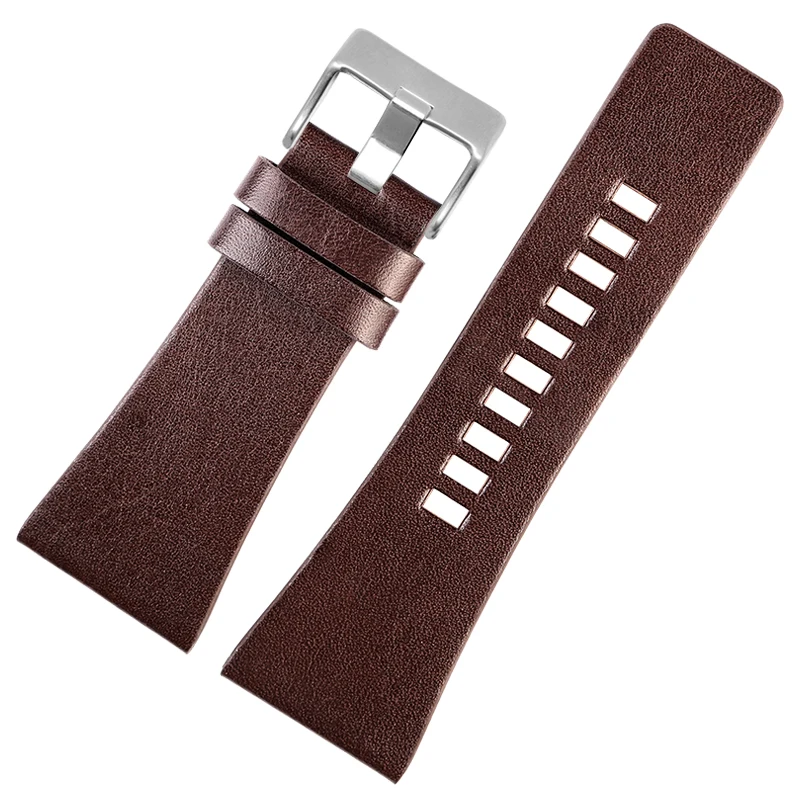 Genuine Black Leather Watchband Strap
