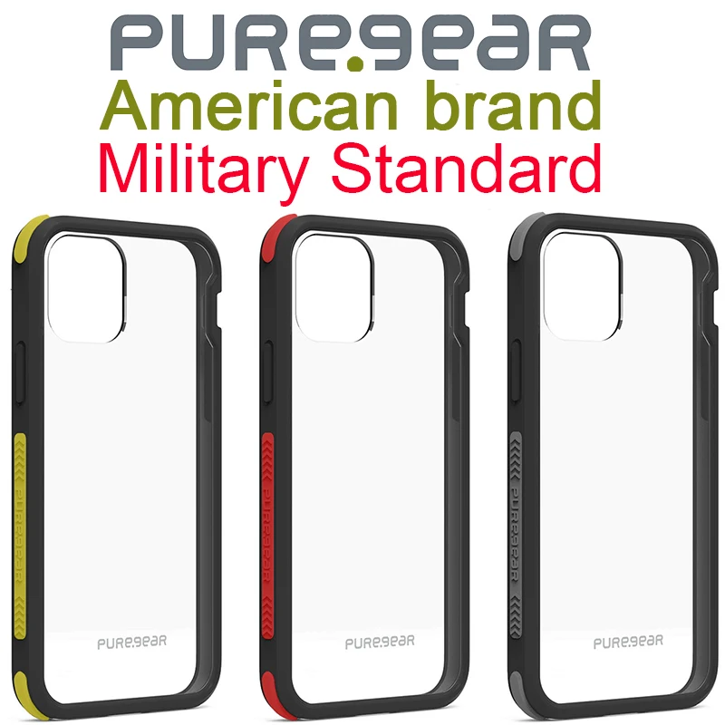 

Ударопрочный силиконовый чехол PureGear для iPhone 11 11 Pro Max XR XS Max X, прозрачные защитные чехлы