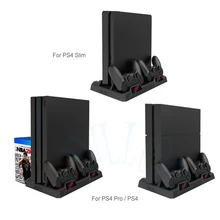 DOBE для PS4/PS4 Slim/PS4 PRO вертикальная подставка с охлаждающим вентилятором кулер двойной контроллер зарядное устройство зарядная станция для Playstation 4