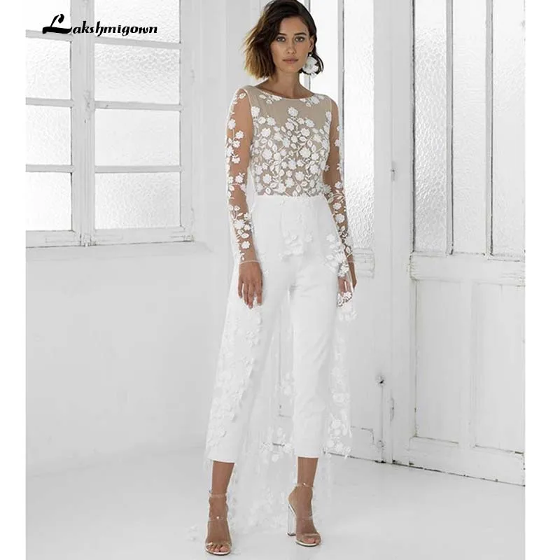 white jumpsuit wedding long sleeve
