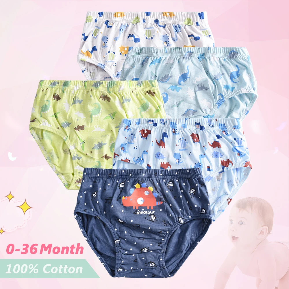 SLAIXIU 5-Pack Child's Underwear Baby Panty Panties for Boys Girls Candy Colors Card Love Cartoon Animal Pattern For 0-36 Month - Цвет: NO.8