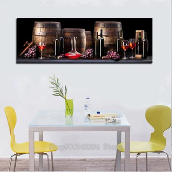 

Grape Wine Modern diamond Painting Wine Barrel Picture For Kitchen Bar Dining Room Decor Large Long diamond embroidery FF1917
