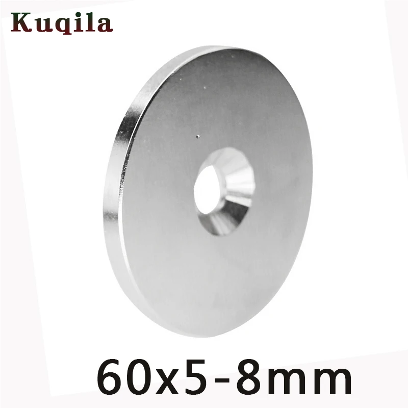 

1/5/10 pcs Super 60x5-8mm Strong neodimio Ring Countersunk Magnet Disc 60mm x 5mm Hole 8mm Rare Earth Neodymium magnet 60*5-8mm