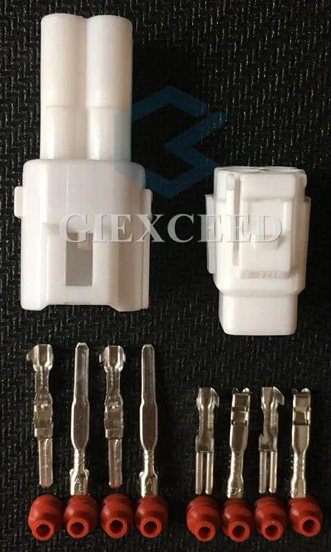 차량용 와이어 하네스 라이트 소켓, 밀폐형 오토바이 커넥터 하우징, 4 핀 스타터, 6180-4771, 6188-0004, MT090, 2 세트