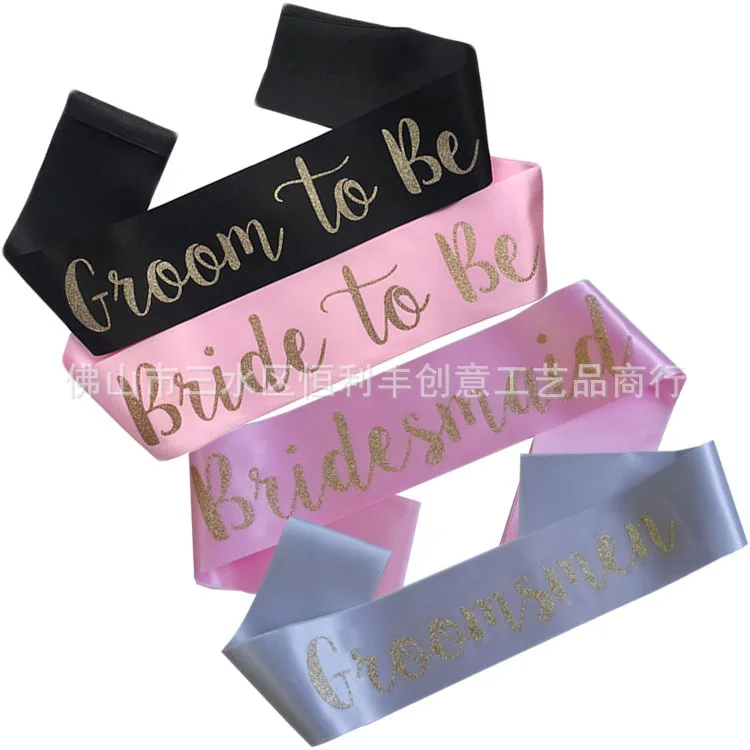 Groom Bride to Be Lace Garter Belt Hen Bachelorette Badge Wedding Stag Hen Party 