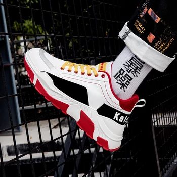 

2019 Dad shoes fashion men sneakers platform vintage man boy leather dad sneakers platform breathable casual shoes 1668