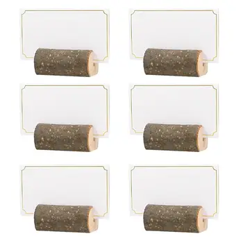

20PCS Place Card Holders with 40PCS Cards Natural Practical Name Card Memo Photo Table Number Holder for Wedding Festival