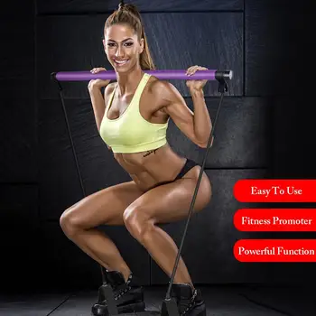 

Pilates Bar Kit Body Abdominal Resistance Rope Puller Multi Functional Yoga Rally Rod Pilates Stick Fitness Bar Body Workout