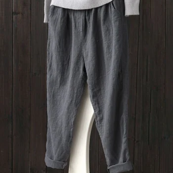 

Summer Pants Button Long Harem Pants Fashinable Super Soft Solid Color