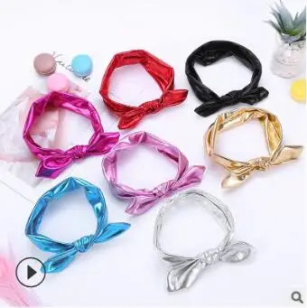 100 шт/Партия DIY PU мульти горячая штамповка эластичные повязки на голову Childen Bowknot уши кролика головная полоса Инструменты для укладки аксессуары HA700