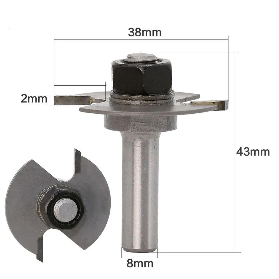 

1pc 8mm Shank Milling Cutter Woodwork T Type Bearings Wood Industrial Grade Rabbeting Bit Woodworking Tool Router Bits For Wood