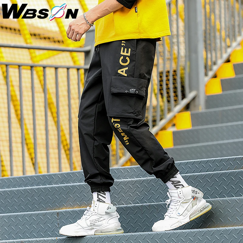 Мужские повседневные брюки Wbson уличные мужские в стиле хип хоп спортивные штаны