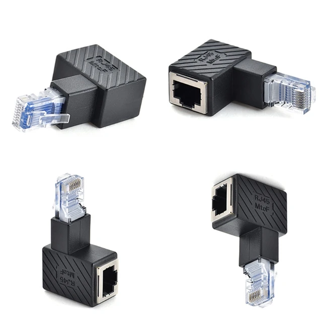 Coude Rj45 Câble réseau mâle vers femelle 90 degrés Adaptateur Lan Network  Extension