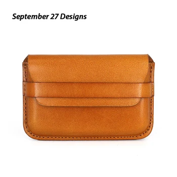 

Origional Handmade Card Case Vegetable Tanning Cowhide Genuine Leather Card Bag Stereo Purse Handmade Leather Goods