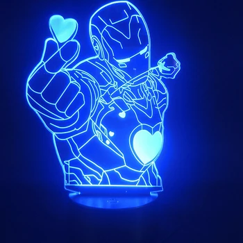 

3D Lamp Iron Man Finger Heart Marvel Movie Hero Best Present for Fans Battery Powered Visual Light Effect Led Night Light Lamp