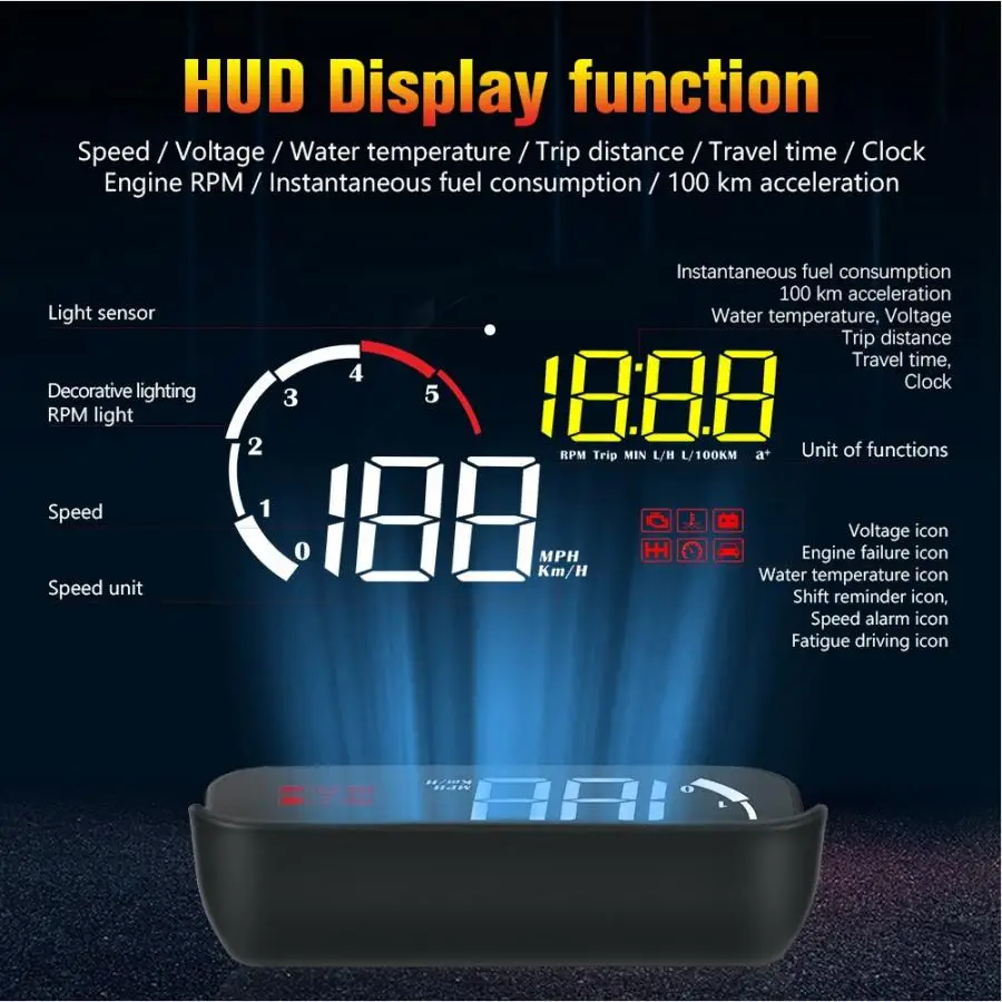 Автомобильный спидометр M10 система HUD ODB2 универсальное транспортное средство 3 5