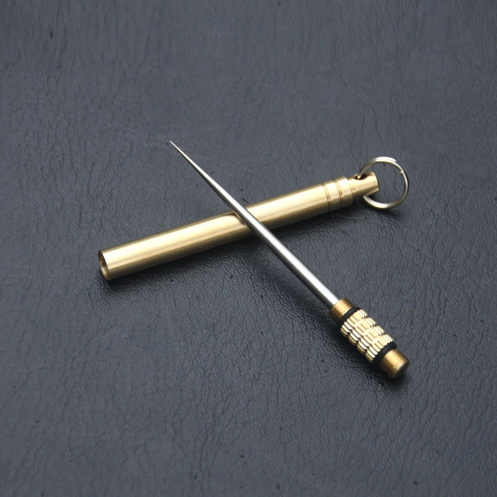 Titanium Toothpick Keychain Portable Camping Survival Holder Heiß Defense M6Q9 