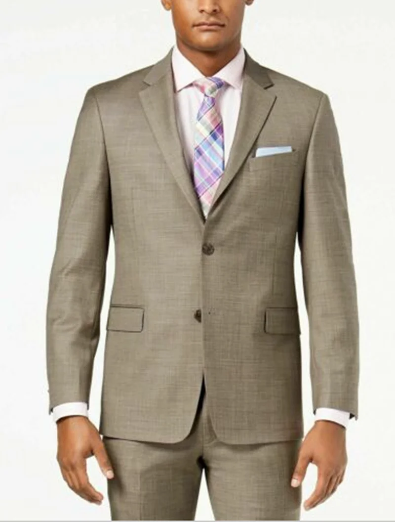 

Tan BeigeMens Suits Wool Blend 2 Piece (Coat+Pants) Notch Lapel Terno Masculino Modern Business Fit Men