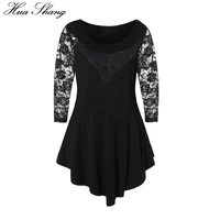 Plus Size 5XL Floral Lace Hollow Out Sexy Tunic Blouse Women Clothing Summer Big Size Tops Ladies Ruffles Irregular Blusas - Image 4