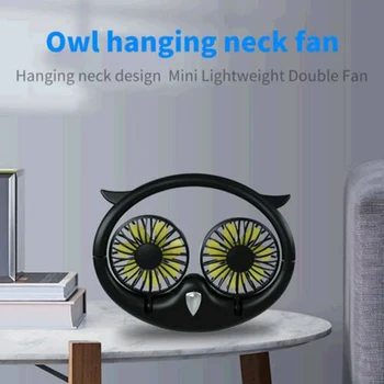 

Portable USB Rechargeable Neckband Sport Fan Lazy Mini Neck Hanging Dual Cooling Fans PAK55