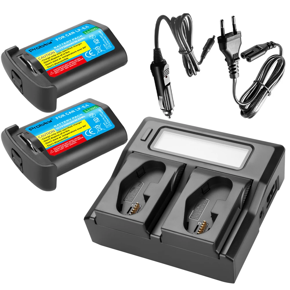 Lp-E4 Lp E4 Lp-E4N 3300Mah Batteria Per Fotocamera + Caricabatterie Rapido Lcd Per Canon Eos 1D Mark Iii,Eos-1D Mark Iv,Eos 1Ds Mark Iii