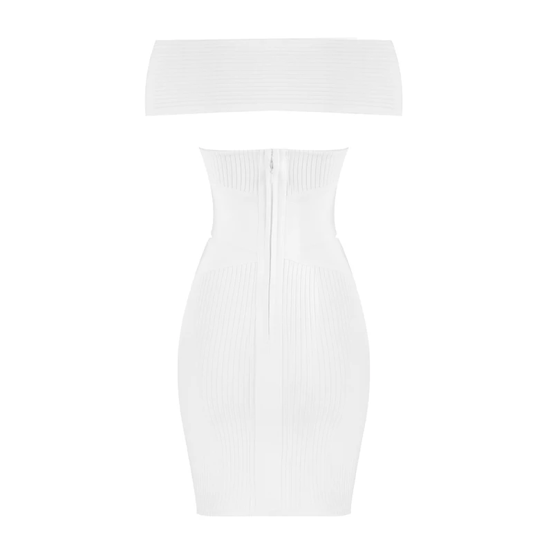 Simly Tara осеннее облегающее Бандажное Платье Vestidos сексуальное Белое Клубное платье с открытыми плечами элегантная одежда для подиумов и вечеринок