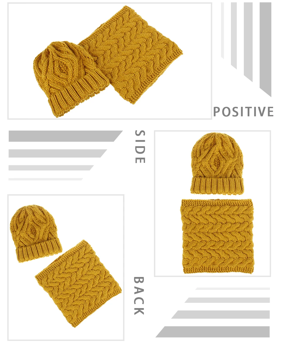 WELROG Winter Beanie Hat and Scarf Set for Women Autumn Casual Hat Ring Scarves Hat Knit Skullies Beanies Hats for Girls