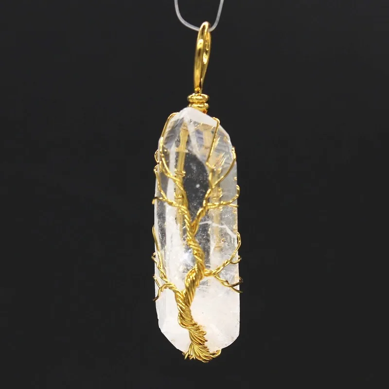 Рейки 7 Чакра Дерево жизни ожерелье и кулон для женщин натуральный кристалл кварца целебные подвески с камнями Длинные мужские цепочки
