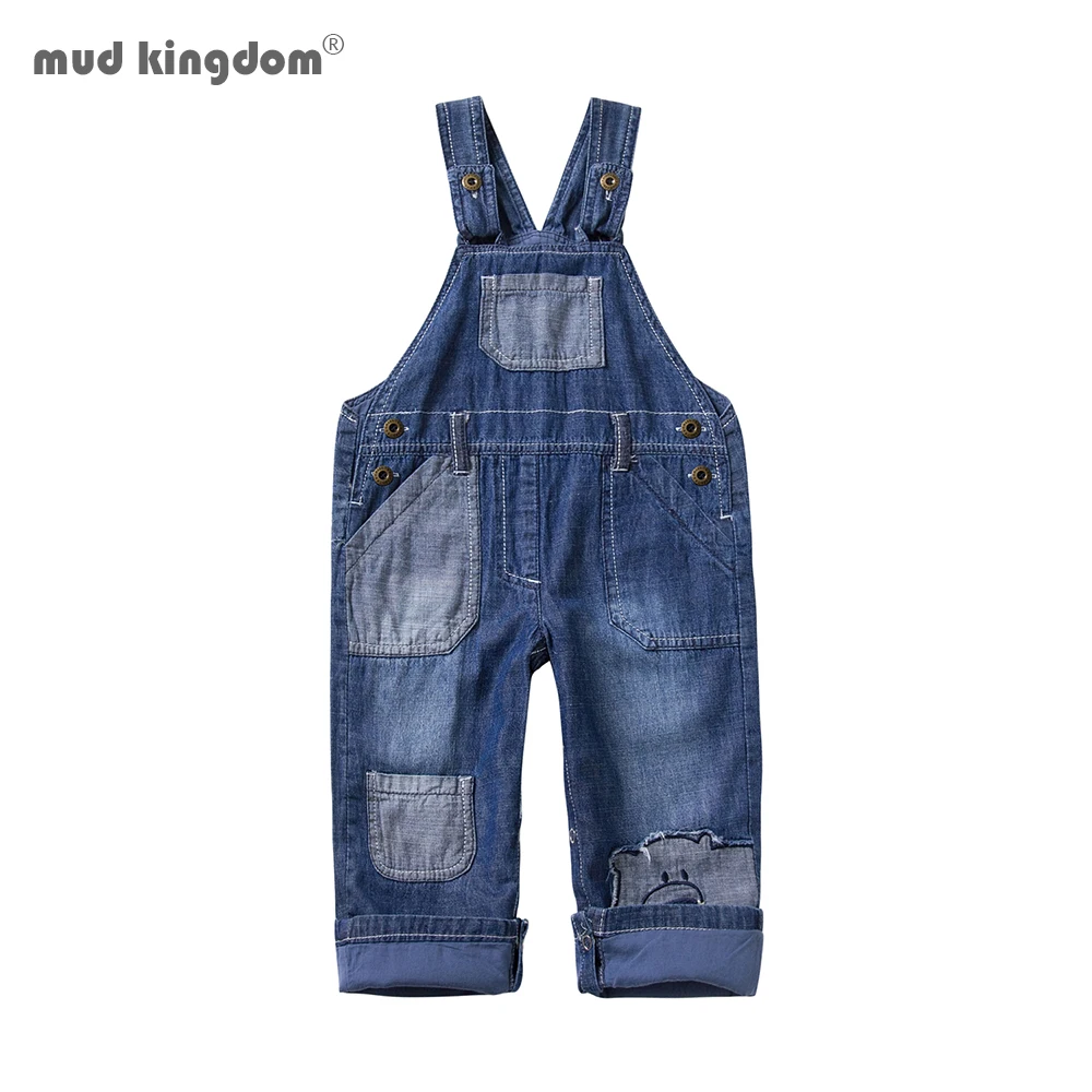 Mudkingdom/комплекты для малышей детей и подростков детский джинсовый комбинезон девочек Джинсы мальчиков