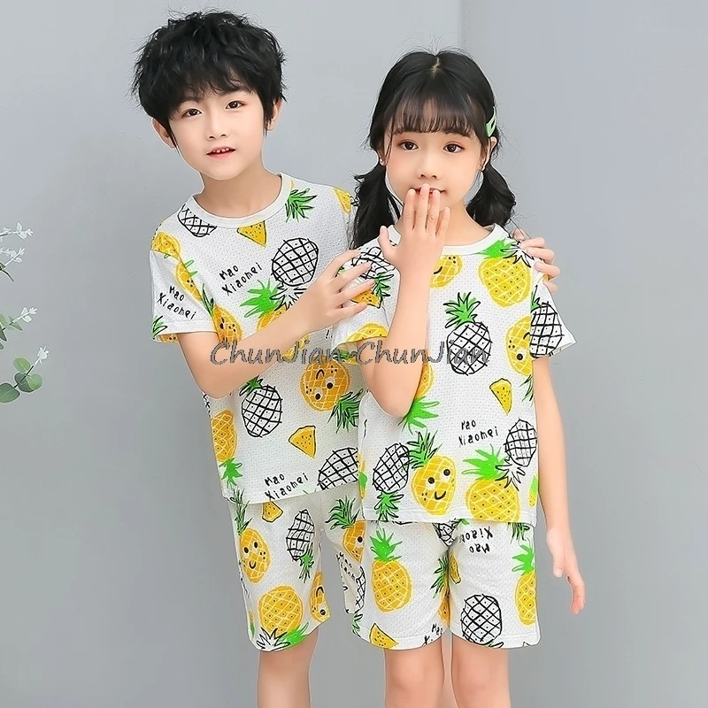 100 Satin Pajamas for 3 to 14 Years Kids Pyjamas Children's Cotton Sleepwear Baby Homewear Night Suits Boys Silk Pajama Sets best toddler nightgown