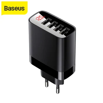 

Baseus 30W 4U Usb Charger Quick Charger 6A US /EU Plug Adapter Mobile Phone Charger Travel Wall Charger for Samsung for Huawei