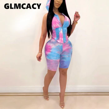 

Women Two Piece Causal Tracksuit Sleevless Hoodies Sweatshirt and Skinny Shorts Hot Pants Set Solid Chic Suits Streetwear