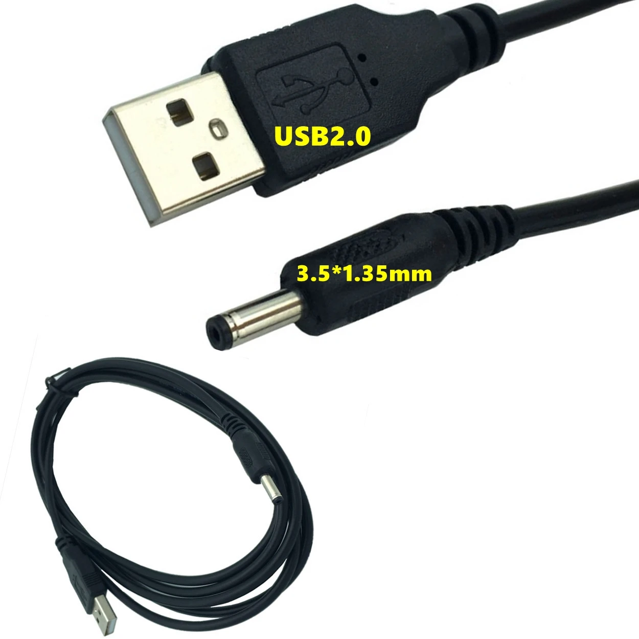 USB2.0 переменного тока в постоянный 3 5x1 35 мм баррель Мужской кабель для ПК