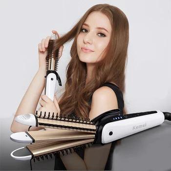 

3 In 1 Electric Hair Curler And Straightener Tourmaline Ceramic Curling Iron Household Anti Scald Design Hairstyle Tool 43