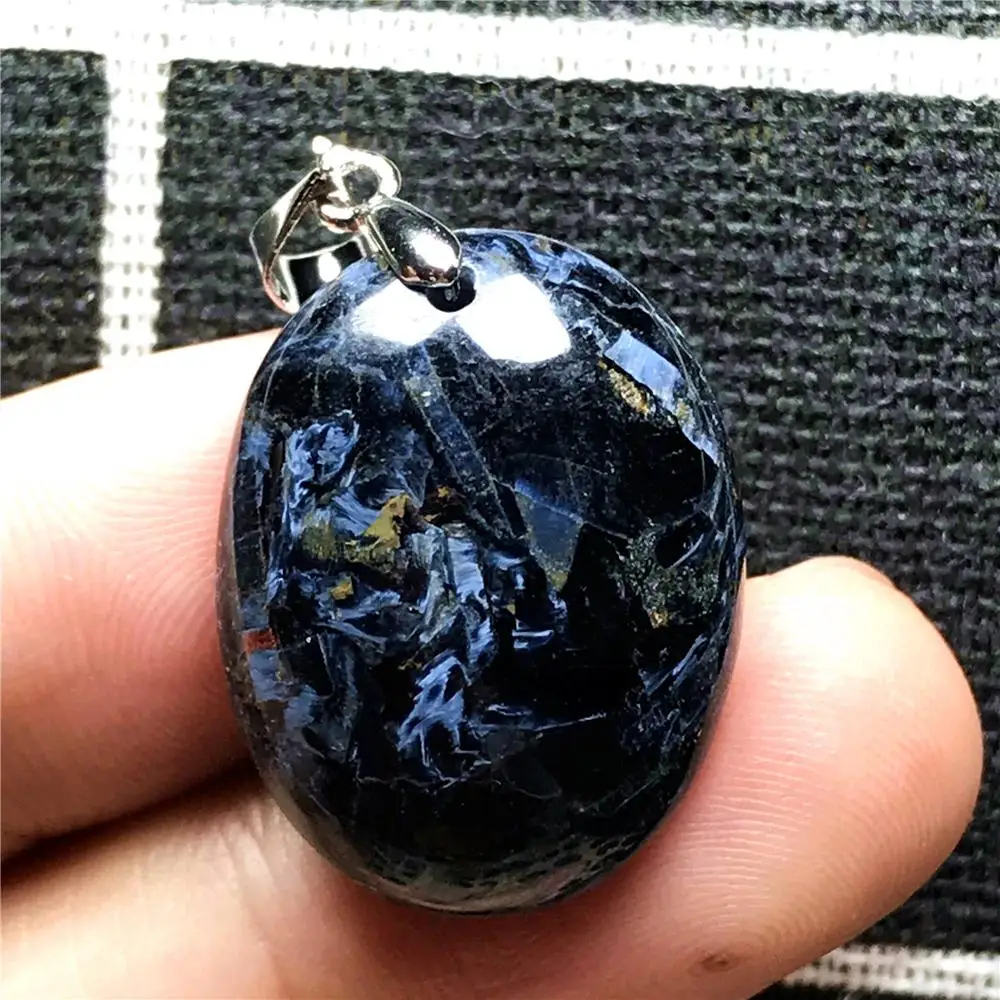 

Real Natural Blue Pietersite Beads Necklace Pendant For Woman Lady Man Crystal 23x18x7mm Namibia Firework Gemstone Jewelry AAAAA