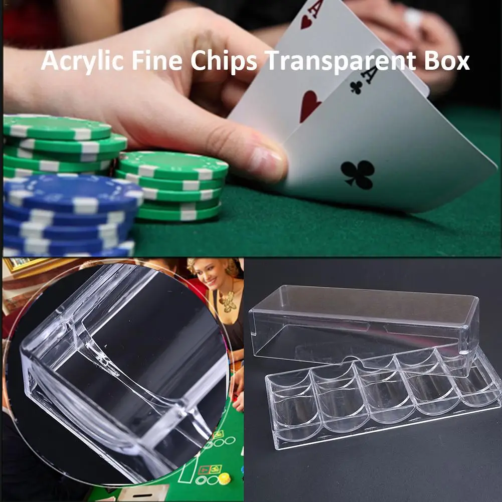 Chips Box Acrylic Plastic Fine Chips Transparent Box Casino Gambling Chips Storage Case For Chess And Entertainment