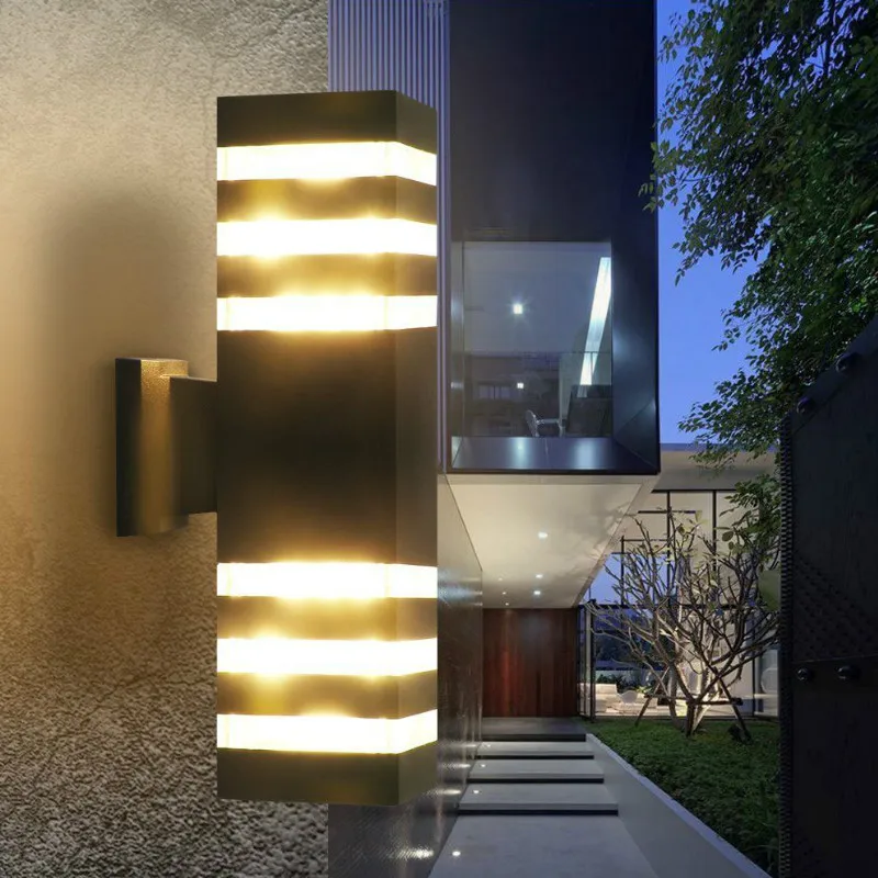 Up Down LED Wall Light Modern Style Dual Head Light E27 Wall Lamps for Courtyard 
