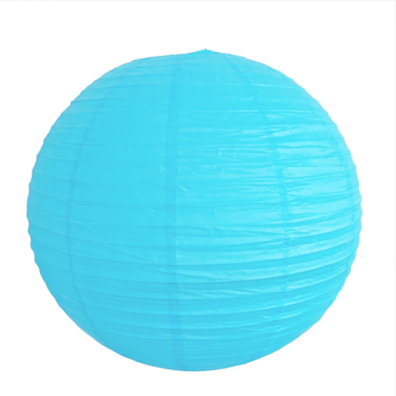 

5pcs folk craft paper lanterns sky blue paper lampshade-25cm
