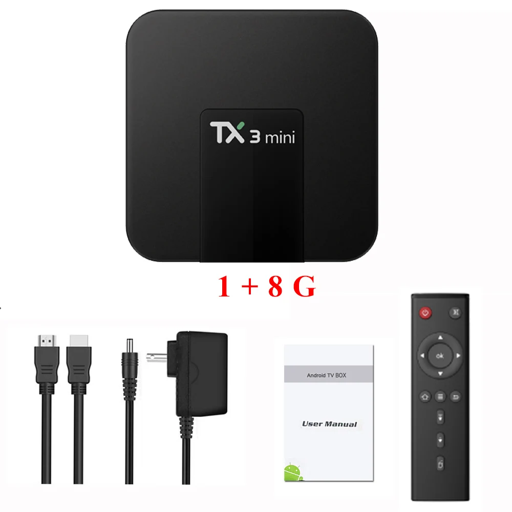1 8G Мини-смарт-ТВ-бокс Crenova TX3 Android 8,1 2 Гб 16 Гб четырехъядерный телеприставка 4K WiFi медиаплеер - Цвет: 1 8G
