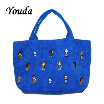 

Youda Original Design Cartoon Embroidery Ladies Handbag Classic Style Women's Shopping Tote Large Capacity Girl's Shoulder Bag