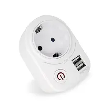 5 в 2.1A Электрический двойной USB зарядное устройство адаптер ЕС вилка «Умная» вилка-в розетке для зарядки питания розетка выключатель для дома путешествия