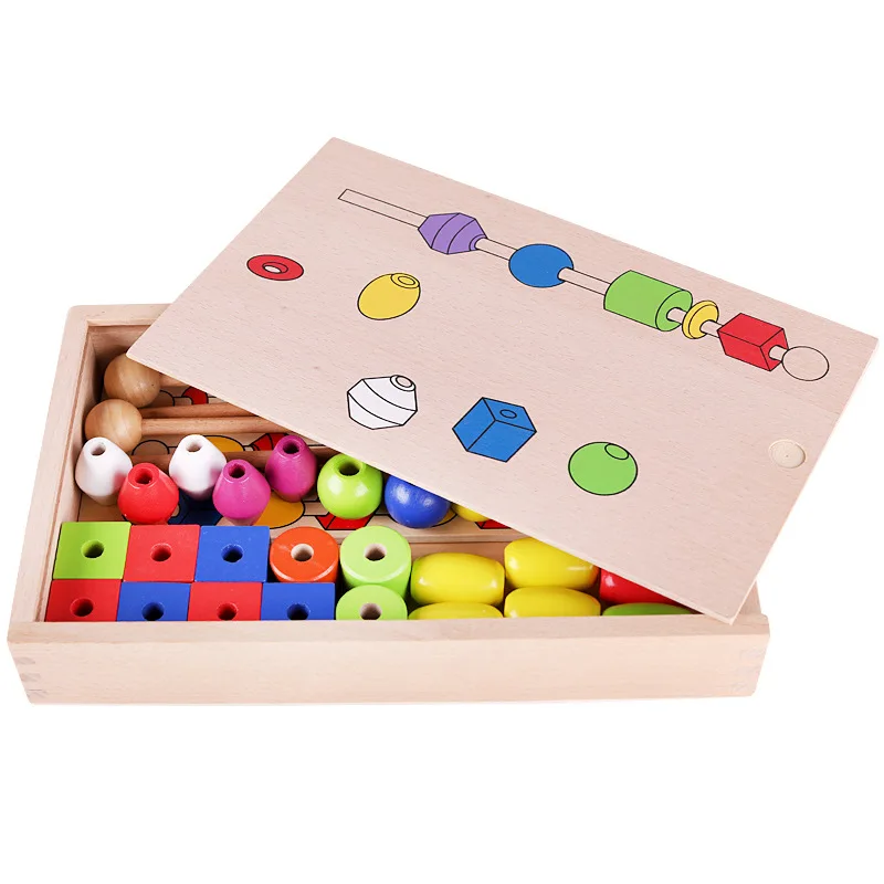 

Montessori Intelligence Teaching Aids 1-3 Years Old Children'S Educational Toy the Three-body Problem Six-Color Rosary Box Early