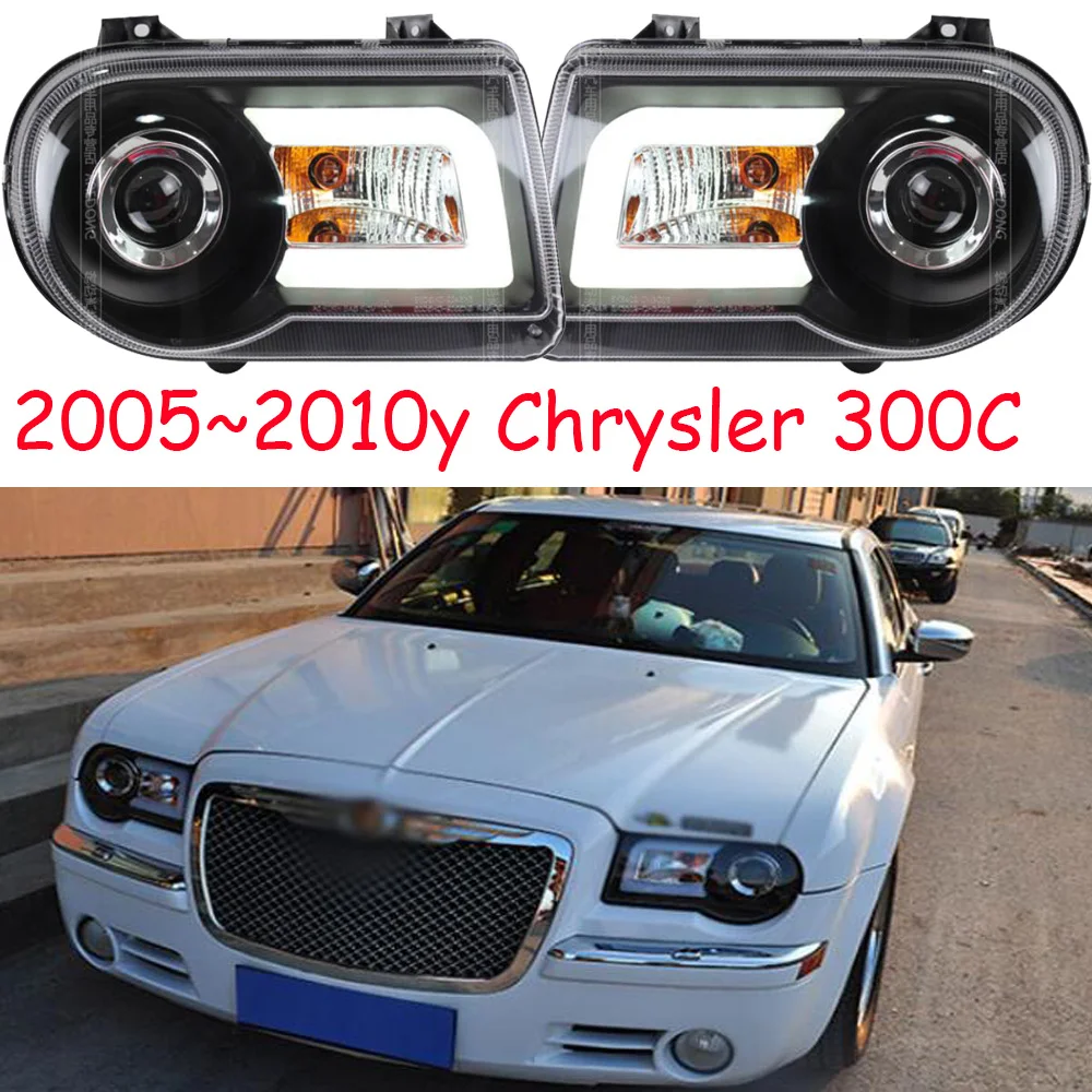 2 шт 2005~ 2010 год автомобильный бупмер головной свет для Chrysler 300C фары автомобильные аксессуары светодиодный DRL Туман для Chrysler 300C фары