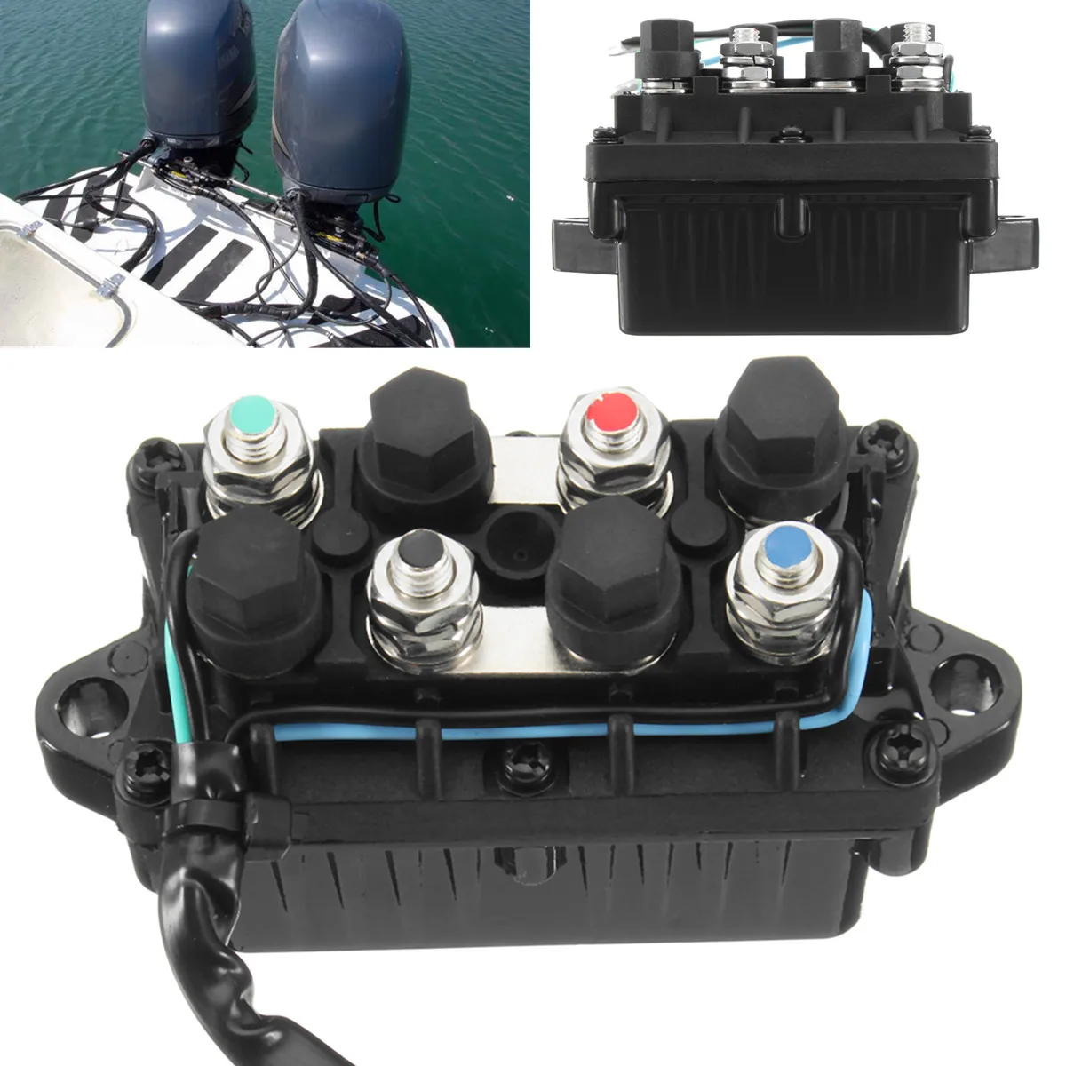 

Trim Relay Boat Motor Power 3 Pin 12V+-20% 120A Waterproof for Yamaha 30-90HP 6H1-81950-00-00 Engine Aluminum Bronze+Plastic