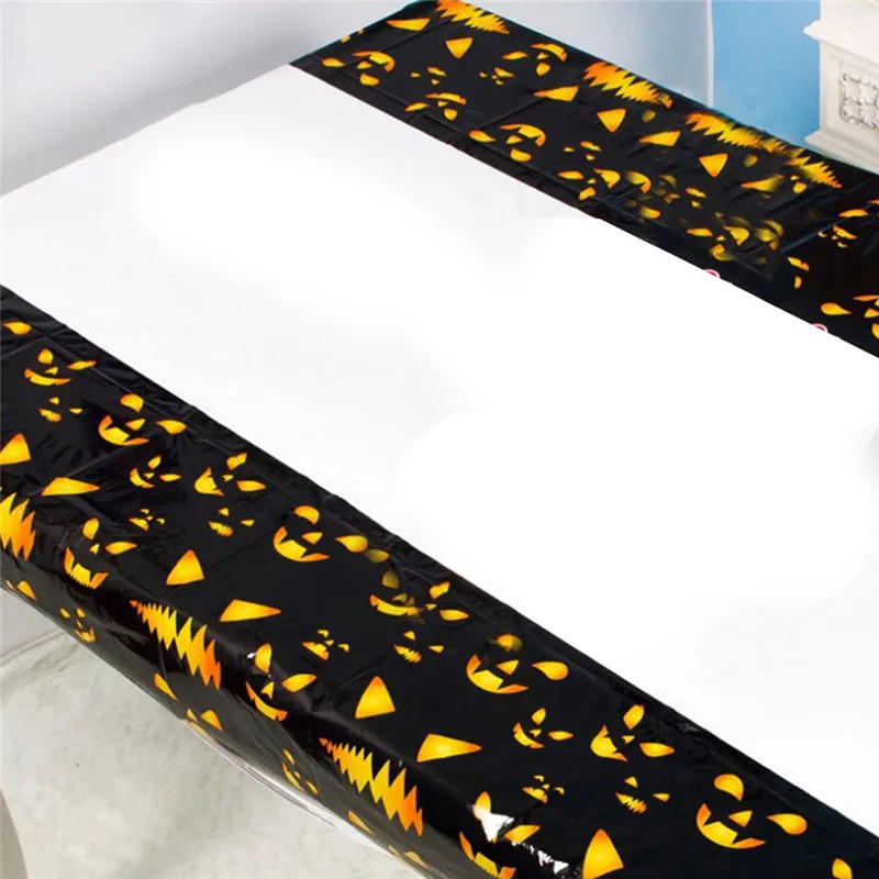 Pumpkin Skull Rectangle Tablecloth Halloween Atmosphere Dining Table Decoration Waterproof PVC High Quality | Дом и сад