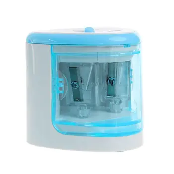 

Student Electric Pencil Sharpener Two-hole Automatic Pencil Planer Battery Pencil Sharpener with Safety Lock Office Electronic