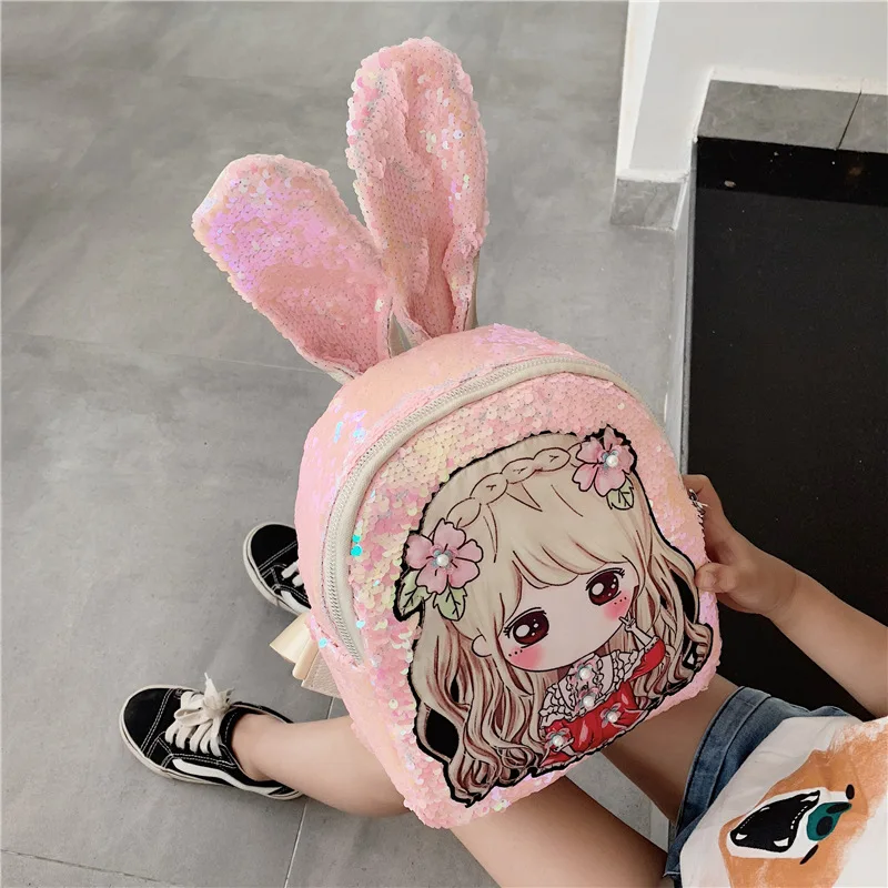 

2019 New Style Korean-style Fashion Children Sequin Backpack Fashion Cartoon Cute GIRL'S-CHILDREN'S Rucksack