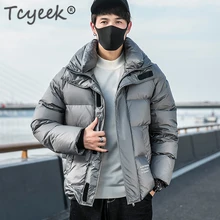 Tcyeek модный мужской пуховик Мужская одежда уличная Толстая куртка на утином пуху повседневное теплое пуховое пальто Hiver Casaco LW1686