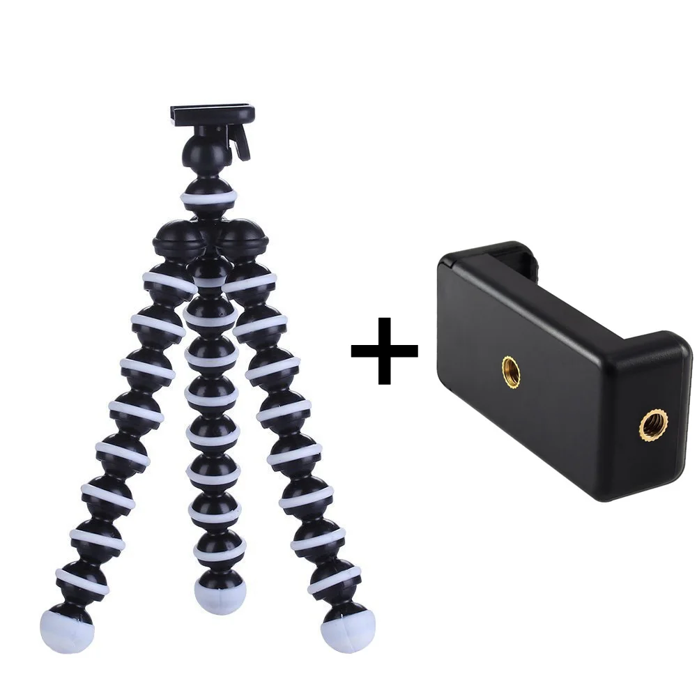 GAQOU Мини Гибкий Мобильный телефон штатив Gorillapod для iphone GoPro монопод для цифрового однообъективного зеркального фотоаппарата Statief смартфон Стенд аксессуары - Цвет: Tripod with clip