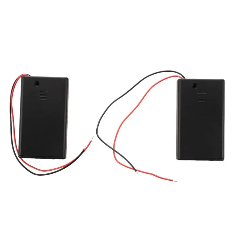 

2 Pcs 3 x AAA 4.5V Battery Holder Case Box Wired ON/OFF Switch w Cover